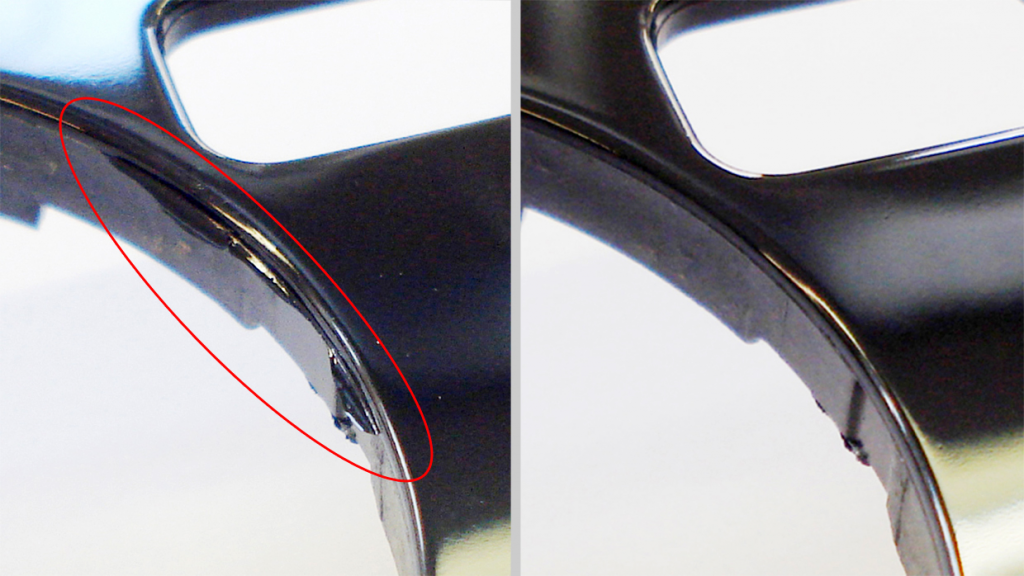 Before and After Image of Machined PEEK Parts